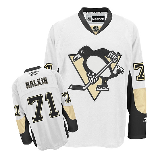 Evgeni Malkin Pittsburgh Penguins Authentic Away Reebok Jersey - White