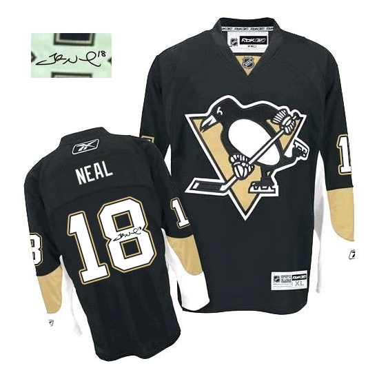 James Neal Pittsburgh Penguins Authentic Home Autographed Reebok Jersey - Black