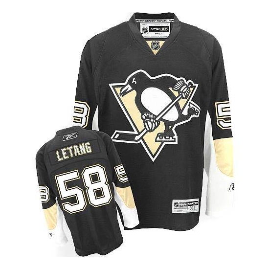 Kris Letang Pittsburgh Penguins Authentic Home Reebok Jersey - Black