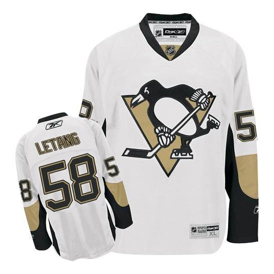 Kris Letang Pittsburgh Penguins Authentic Away Reebok Jersey - White