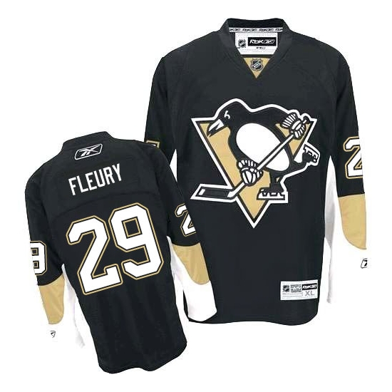 Marc-Andre Fleury Pittsburgh Penguins Authentic Home Reebok Jersey - Black