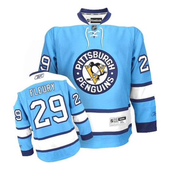 Marc-Andre Fleury Pittsburgh Penguins Authentic Third Reebok Jersey - Light Blue