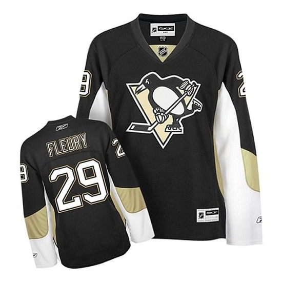 Marc-Andre Fleury Pittsburgh Penguins Women's Authentic Home Reebok Jersey - Black