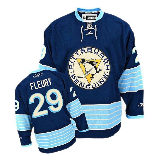 Marc-Andre Fleury Pittsburgh Penguins Youth Premier New Third Winter Classic Vintage Reebok Jersey - Navy Blue