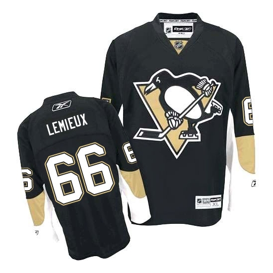 Mario Lemieux Pittsburgh Penguins Authentic Home Reebok Jersey - Black
