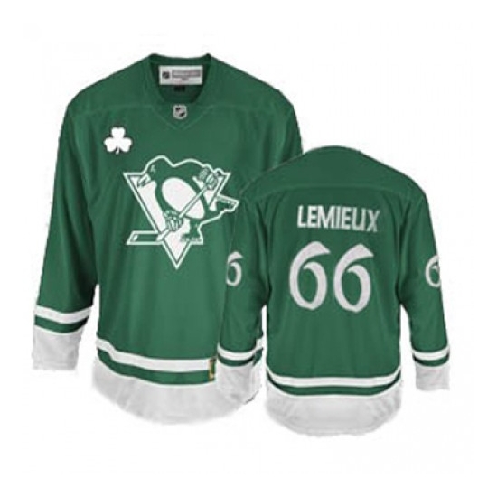 Mario Lemieux Pittsburgh Penguins Authentic St Patty's Day Reebok Jersey - Green