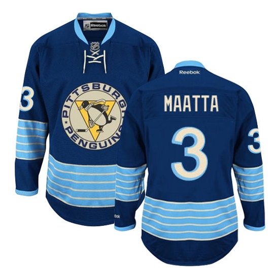 Olli Maatta Pittsburgh Penguins Authentic New Third Winter Classic Vintage Reebok Jersey - Navy Blue