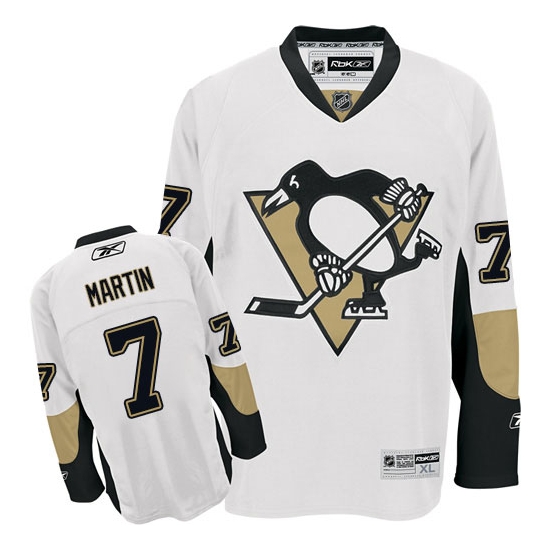 Paul Martin Pittsburgh Penguins Authentic Away Reebok Jersey - White