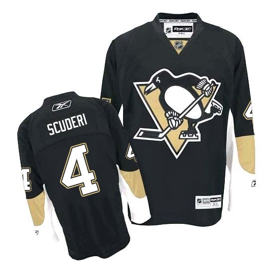 Rob Scuderi Pittsburgh Penguins Authentic Home Reebok Jersey - Black