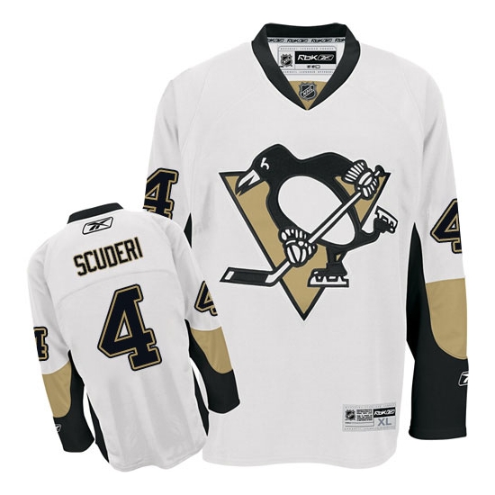 Rob Scuderi Pittsburgh Penguins Authentic Away Reebok Jersey - White