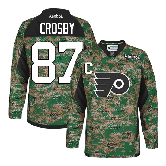Sidney Crosby Pittsburgh Penguins Authentic Veterans Day Practice Reebok Jersey - Camo