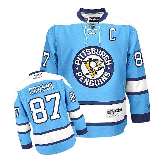 Sidney Crosby Pittsburgh Penguins Authentic Third Reebok Jersey - Light Blue