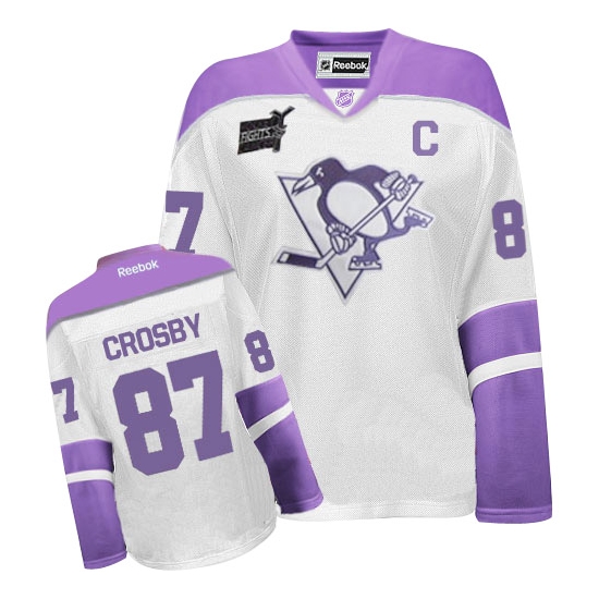 Sidney Crosby Pittsburgh Penguins Women's Authentic Thanksgiving Reebok Jersey - White/Purple