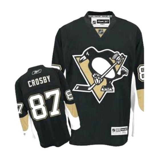 Sidney Crosby Pittsburgh Penguins Youth Authentic Home Reebok Jersey - Black