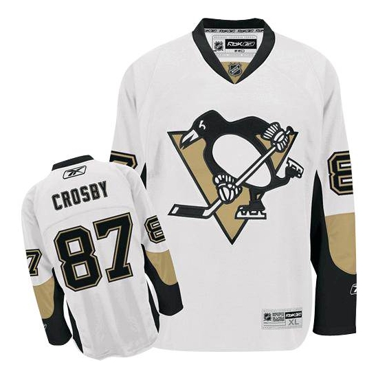 Sidney Crosby Pittsburgh Penguins Youth Authentic Away Reebok Jersey - White