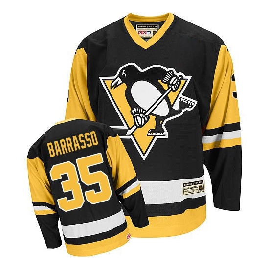 Tom Barrasso Pittsburgh Penguins Authentic Throwback CCM Jersey - Black