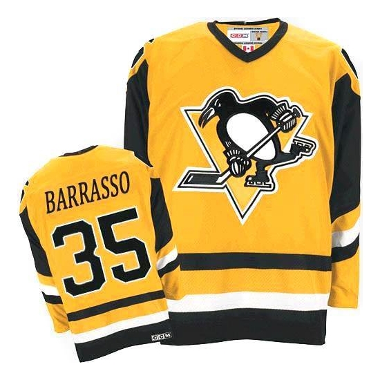 Tom Barrasso Pittsburgh Penguins Authentic Throwback CCM Jersey - Orange
