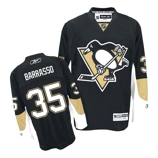 Tom Barrasso Pittsburgh Penguins Premier Home Reebok Jersey - Black