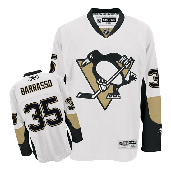 Tom Barrasso Pittsburgh Penguins Authentic Away Reebok Jersey - White
