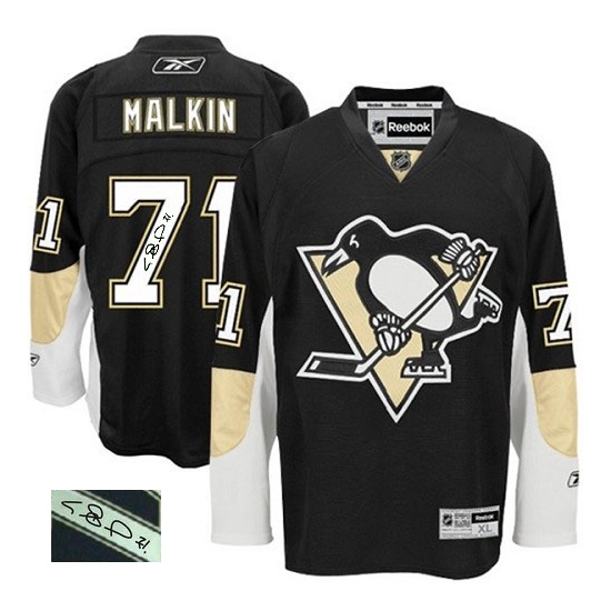 Evgeni Malkin Pittsburgh Penguins Authentic Home Autographed Reebok Jersey - Black