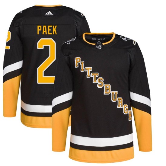 Jim Paek Pittsburgh Penguins Youth Authentic 2021/22 Alternate Primegreen Pro Player Adidas Jersey - Black