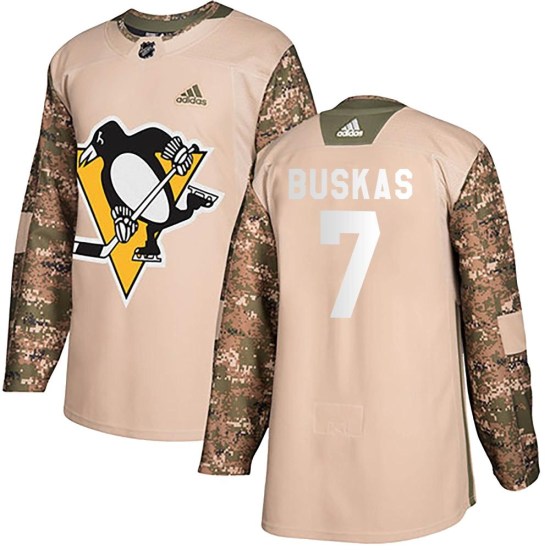Rod Buskas Pittsburgh Penguins Authentic Veterans Day Practice Adidas Jersey - Camo