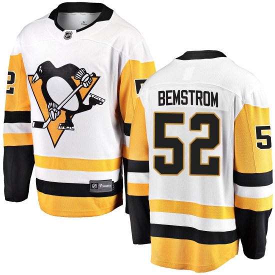 Emil Bemstrom Pittsburgh Penguins Youth Breakaway Away Fanatics Branded Jersey - White