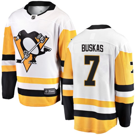 Rod Buskas Pittsburgh Penguins Youth Breakaway Away Fanatics Branded Jersey - White
