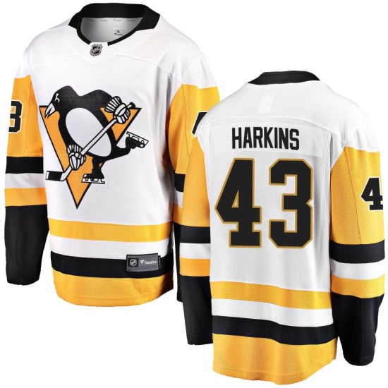 Jansen Harkins Pittsburgh Penguins Youth Breakaway Away Fanatics Branded Jersey - White
