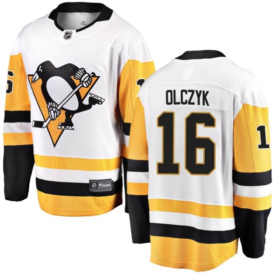 Ed Olczyk Pittsburgh Penguins Youth Breakaway Away Fanatics Branded Jersey - White
