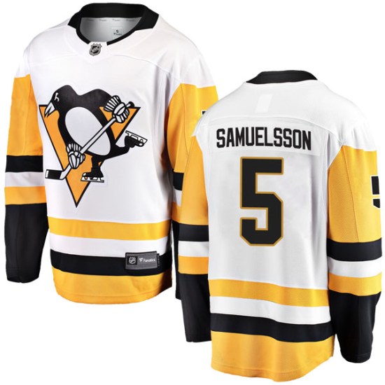 Ulf Samuelsson Pittsburgh Penguins Youth Breakaway Away Fanatics Branded Jersey - White