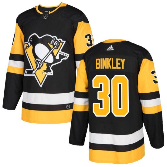 Les Binkley Pittsburgh Penguins Youth Authentic Home Adidas Jersey - Black