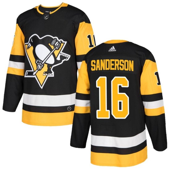 Derek Sanderson Pittsburgh Penguins Youth Authentic Home Adidas Jersey - Black