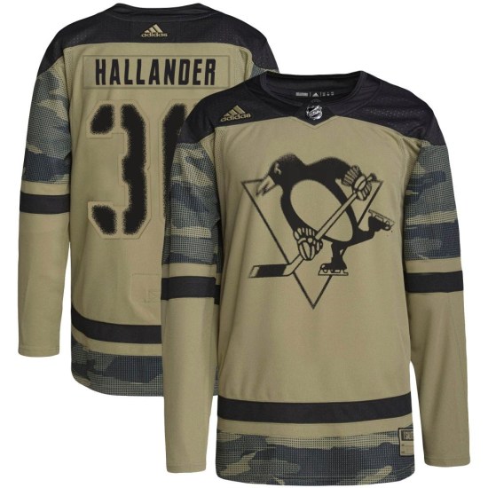 Filip Hallander Pittsburgh Penguins Youth Authentic Military Appreciation Practice Adidas Jersey - Camo
