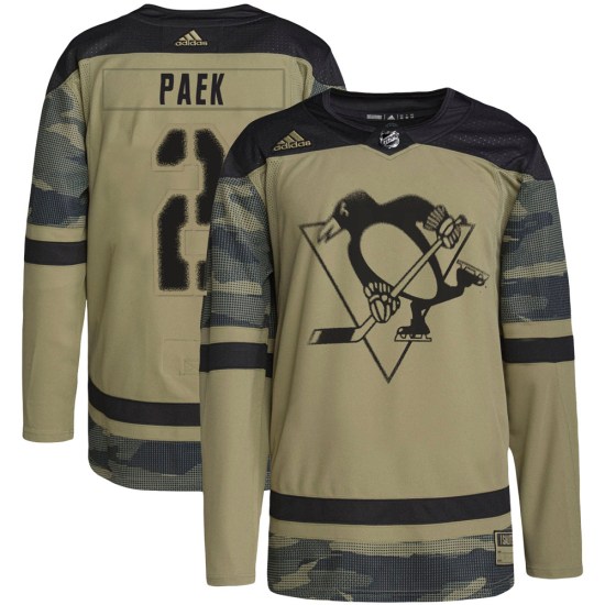 Jim Paek Pittsburgh Penguins Youth Authentic Military Appreciation Practice Adidas Jersey - Camo