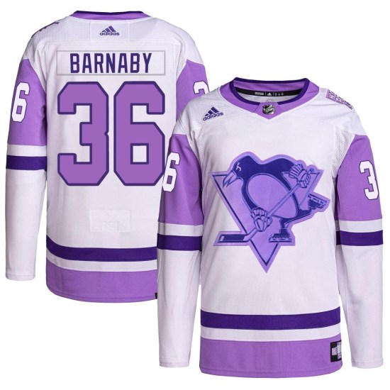 Matthew Barnaby Pittsburgh Penguins Authentic Hockey Fights Cancer Primegreen Adidas Jersey - White/Purple