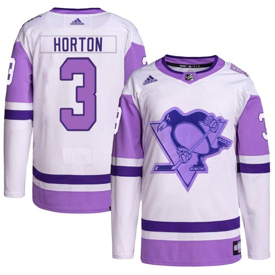 Tim Horton Pittsburgh Penguins Authentic Hockey Fights Cancer Primegreen Adidas Jersey - White/Purple