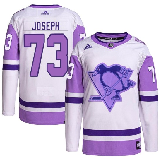 Pierre-Olivier Joseph Pittsburgh Penguins Authentic Hockey Fights Cancer Primegreen Adidas Jersey - White/Purple