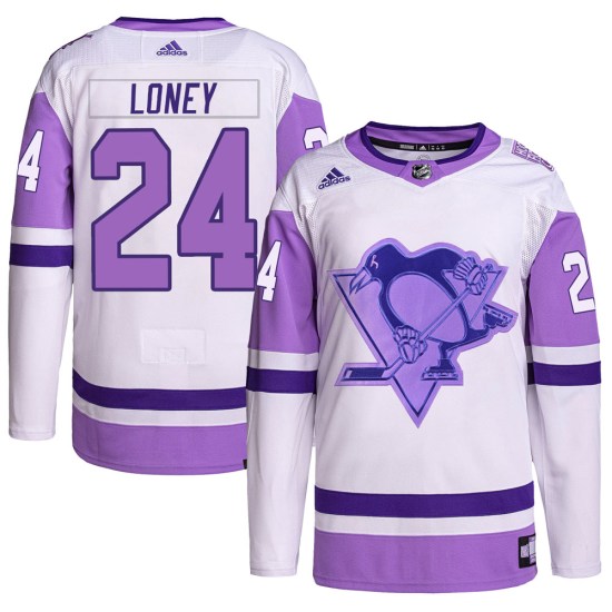 Troy Loney Pittsburgh Penguins Authentic Hockey Fights Cancer Primegreen Adidas Jersey - White/Purple