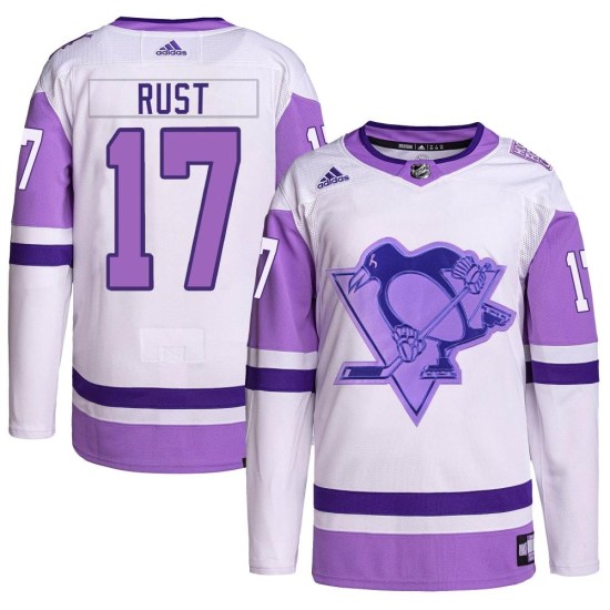 Bryan Rust Pittsburgh Penguins Authentic Hockey Fights Cancer Primegreen Adidas Jersey - White/Purple