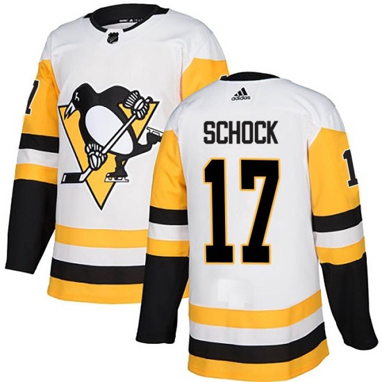 Ron Schock Pittsburgh Penguins Youth Authentic Away Adidas Jersey - White