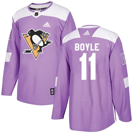 Brian Boyle Pittsburgh Penguins Authentic Fights Cancer Practice Adidas Jersey - Purple