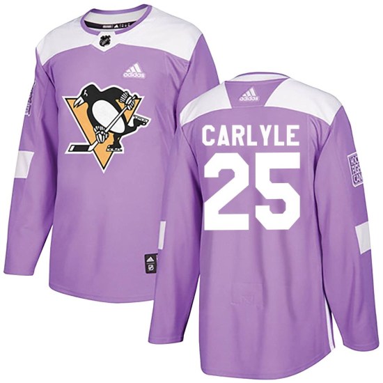 Randy Carlyle Pittsburgh Penguins Authentic Fights Cancer Practice Adidas Jersey - Purple