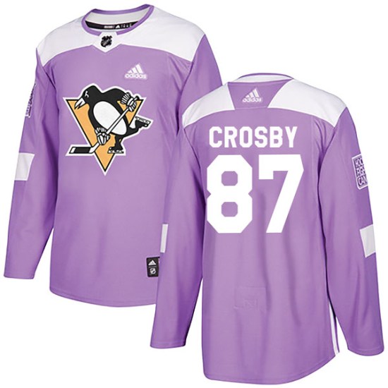 Sidney Crosby Pittsburgh Penguins Authentic Fights Cancer Practice Adidas Jersey - Purple