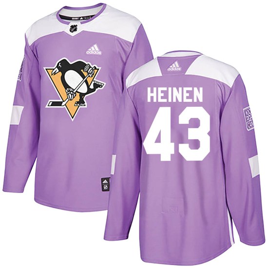 Danton Heinen Pittsburgh Penguins Authentic Fights Cancer Practice Adidas Jersey - Purple