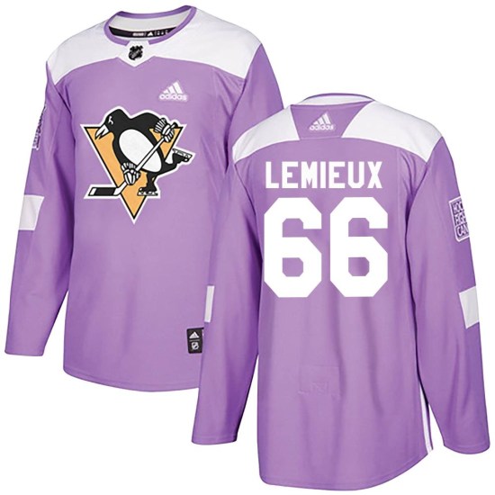 Mario Lemieux Pittsburgh Penguins Authentic Fights Cancer Practice Adidas Jersey - Purple