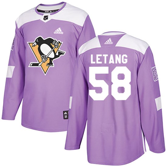 Kris Letang Pittsburgh Penguins Authentic Fights Cancer Practice Adidas Jersey - Purple