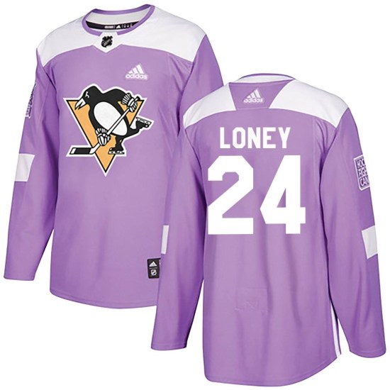 Troy Loney Pittsburgh Penguins Authentic Fights Cancer Practice Adidas Jersey - Purple