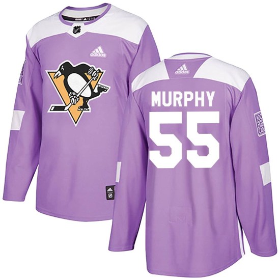 Larry Murphy Pittsburgh Penguins Authentic Fights Cancer Practice Adidas Jersey - Purple