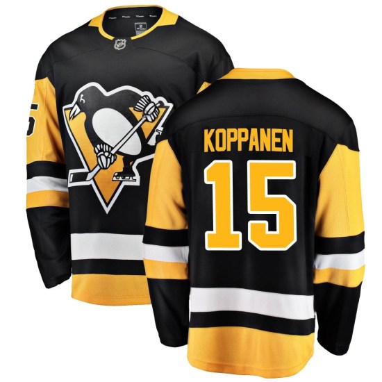 Joona Koppanen Pittsburgh Penguins Breakaway Home Fanatics Branded Jersey - Black